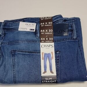 Chaps Men's NWT Slim Straight Blue Jeans 44 X 30
